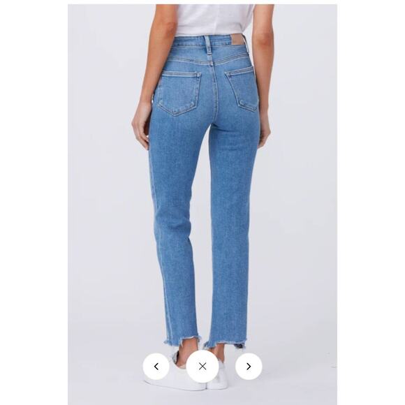 PAIGE  Women's Cindy Mel Jeans W/ Raw Destroyed Hem Denim, Size 26, Like New - Picture 8 of 9